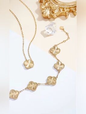Gold Necklace Bracelet Earrings Whole SET